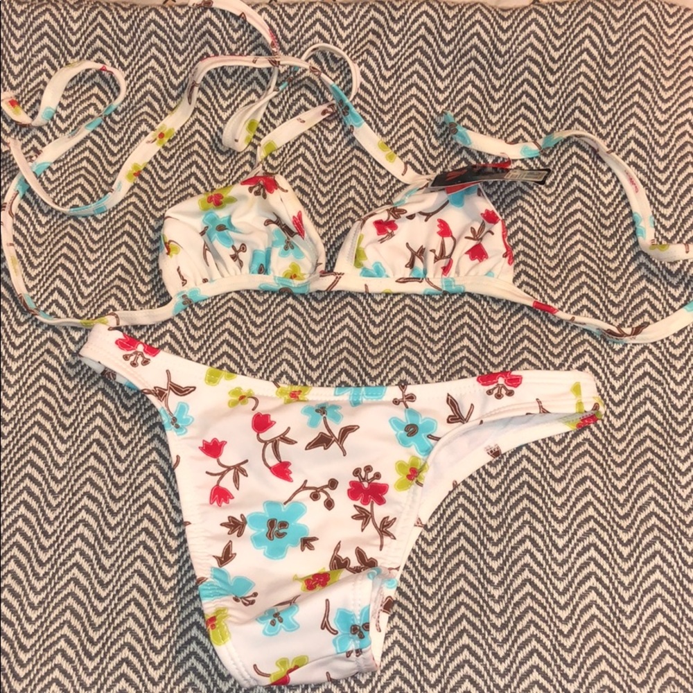 Floral White Bikini